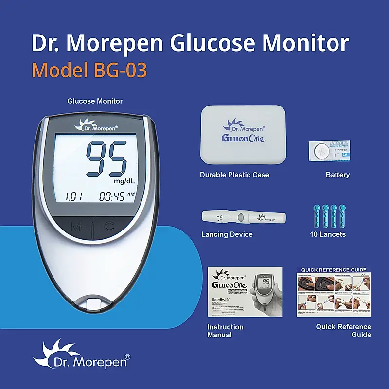 Dr. Morepen BG-03 Gluco One Glucometer Combo, 50 Strips - Image 3