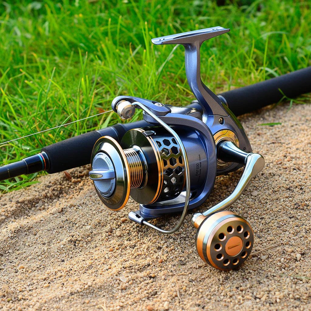 DR7000 Metal Spinning Fishing Reel Left/Right Retrieve 5.2:1 12 Ball Bearings - Image 4