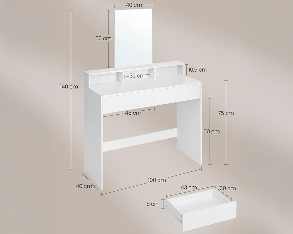 Dressing Table with Mirror - Image 6