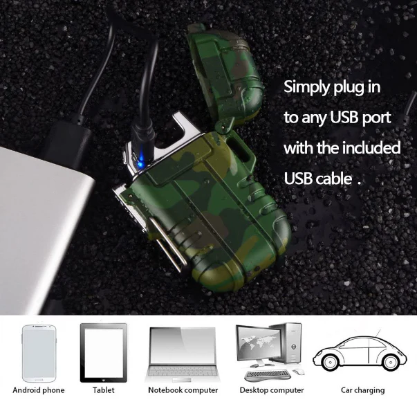 Dual Arc Lighter Double Arc Plasma USB Lighter Rechargeable Flameless Water... B - Image 4