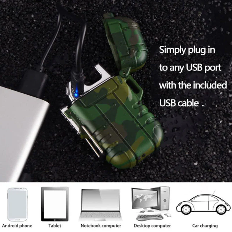 Dual Arc Lighter Double Arc Plasma USB Lighter Rechargeable Flameless Water... C - Image 5