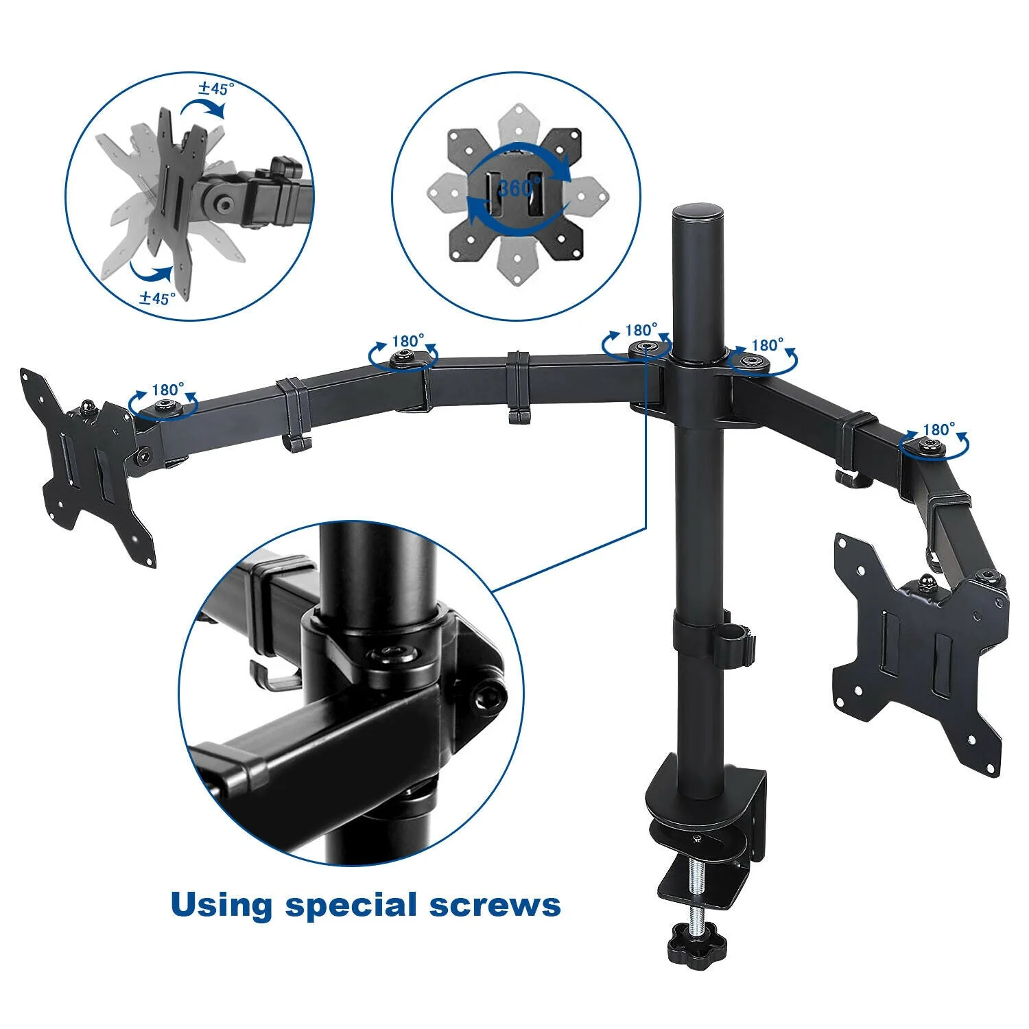 Dual Arm Monitor Mount Stand Bracket - Image 9