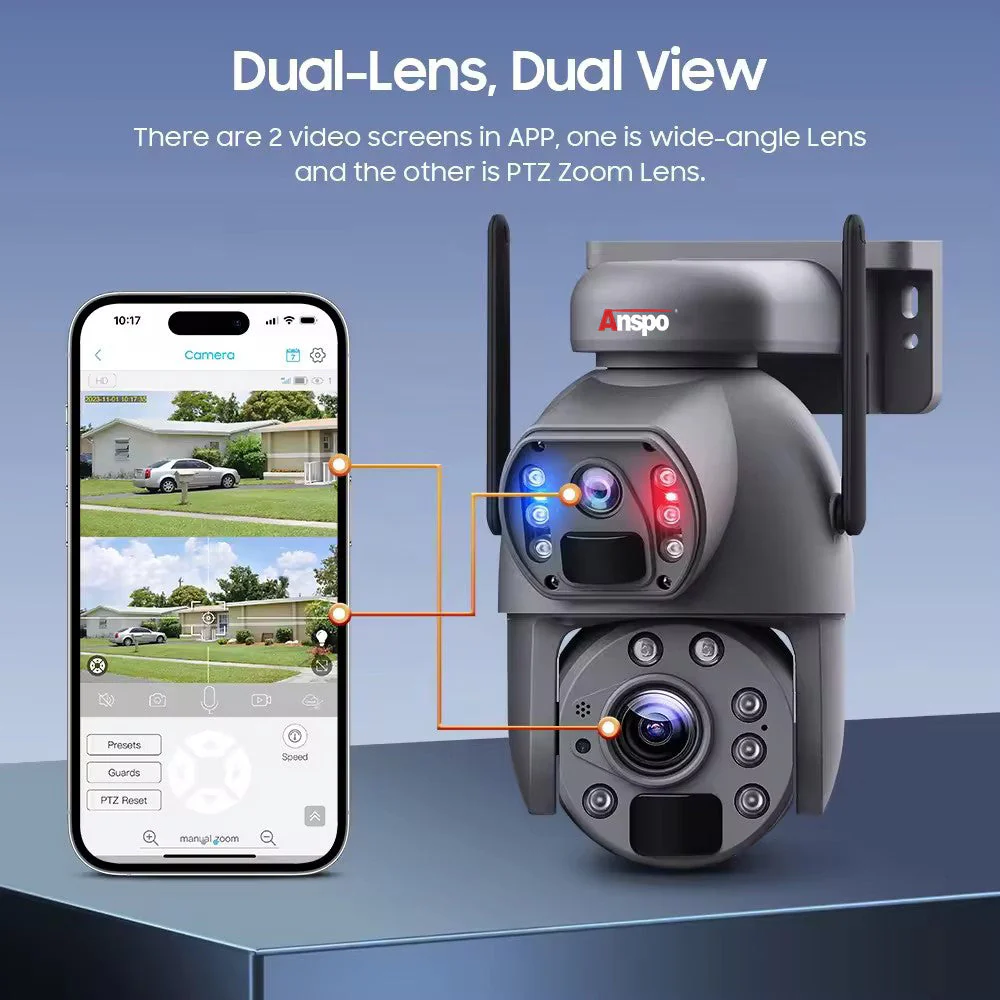 Dual camera WIFI SOLAR security camera wireless free batteries with 64GB card - Image 2