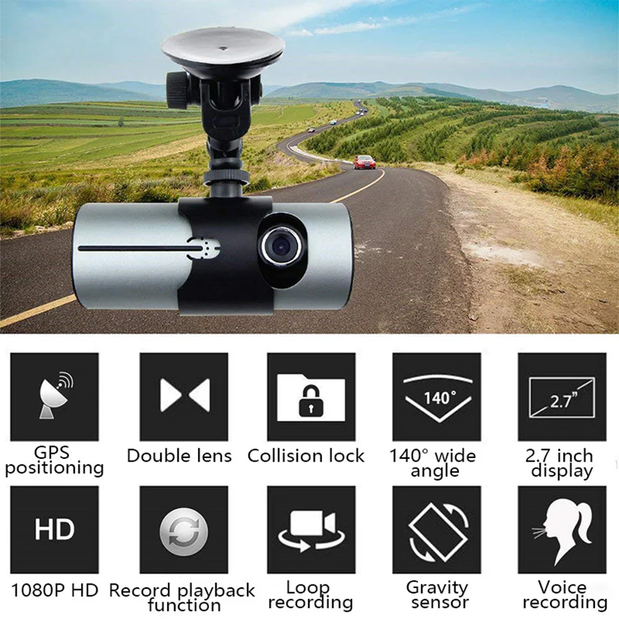 Dual Car Dash Camera with GPS - Front and Rear - Image 9