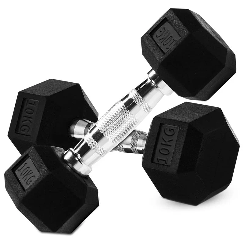 Dumbbell Set - 2X 10kg hex weights - Image 13