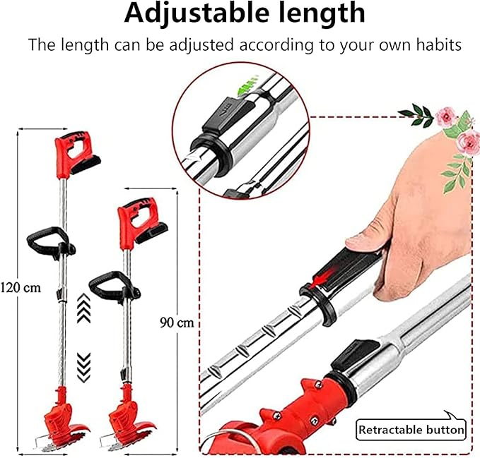 Electric Cordless Lawnmower Electric Rotary Lawn Mower, Close Edge Cutting, Rear Roller, Manual Height Adjust - Image 4