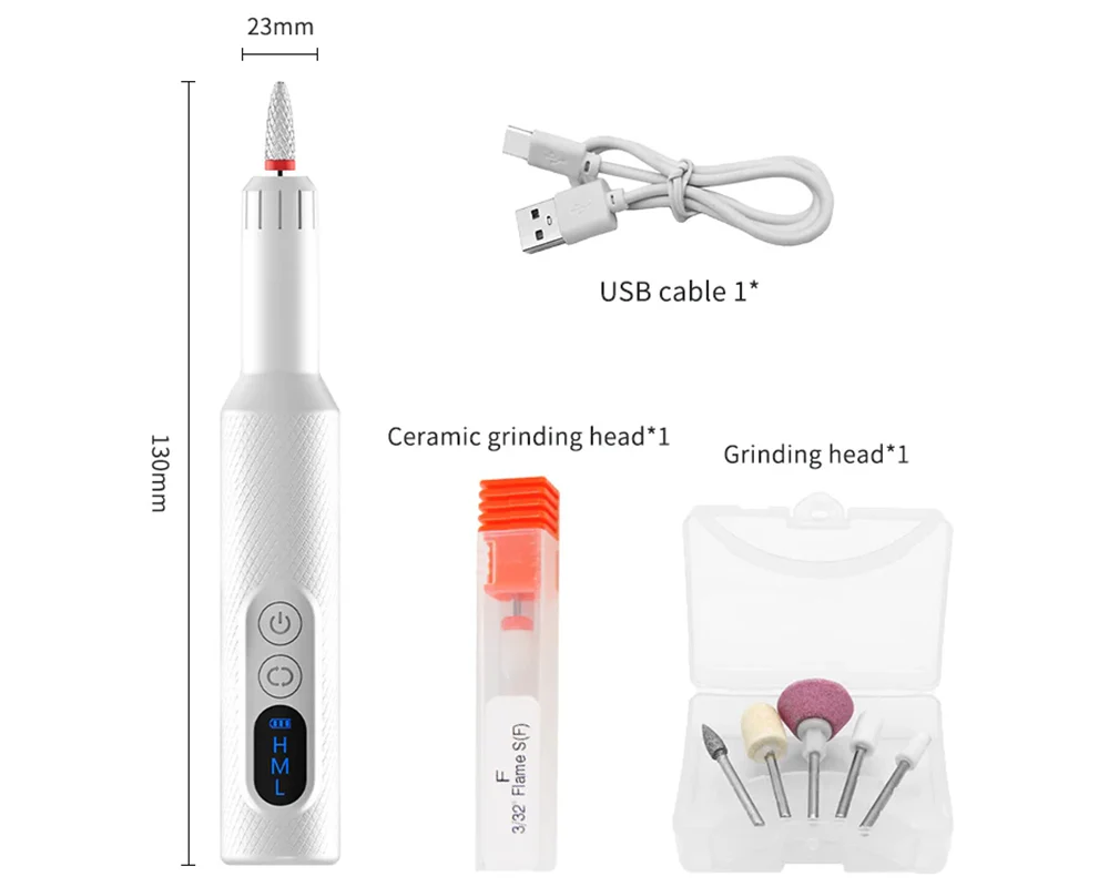 Electric Nail File Drill Manicure Set Rechargeable - Image 3