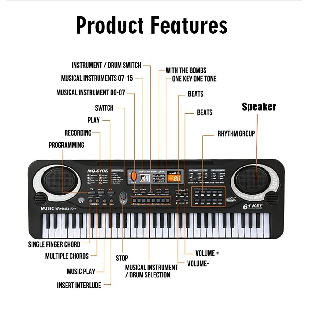 Electronic Keyboard Piano 61-Keys Piano - Image 7