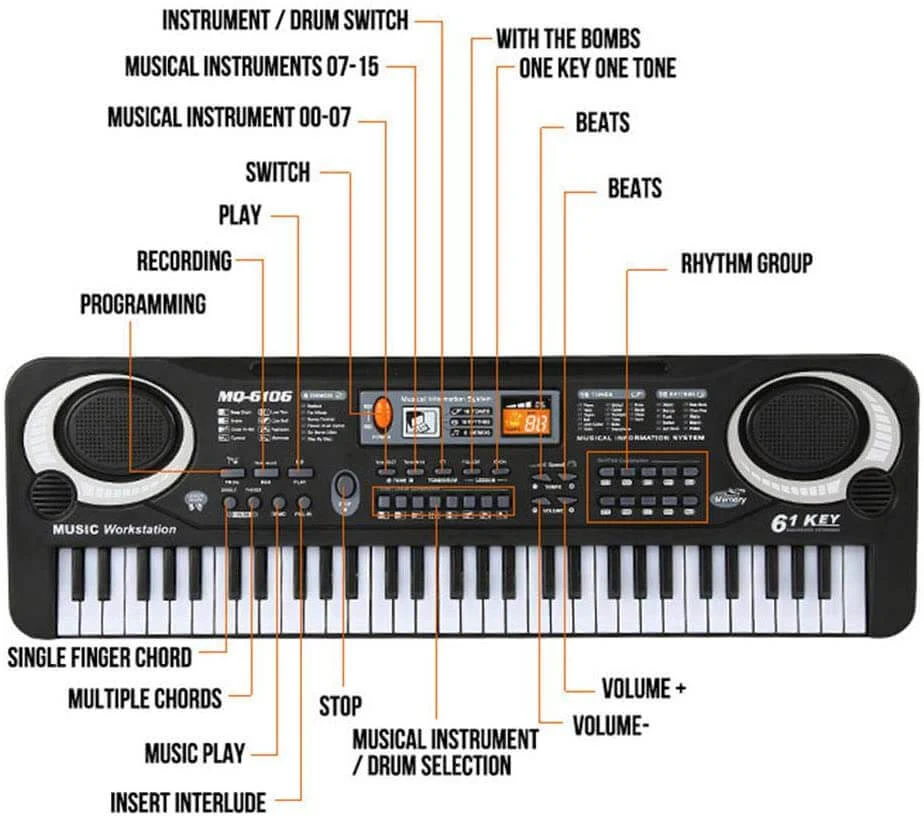 Electronic Keyboard Piano Piano 61-Keys - Image 8