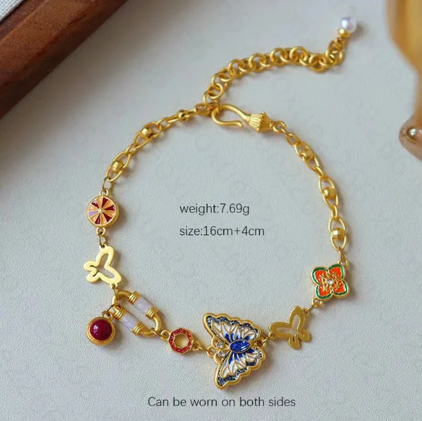 Embellique 18K Copper Gold Plated Dopamine Oil Drop Bracelet - Image 2
