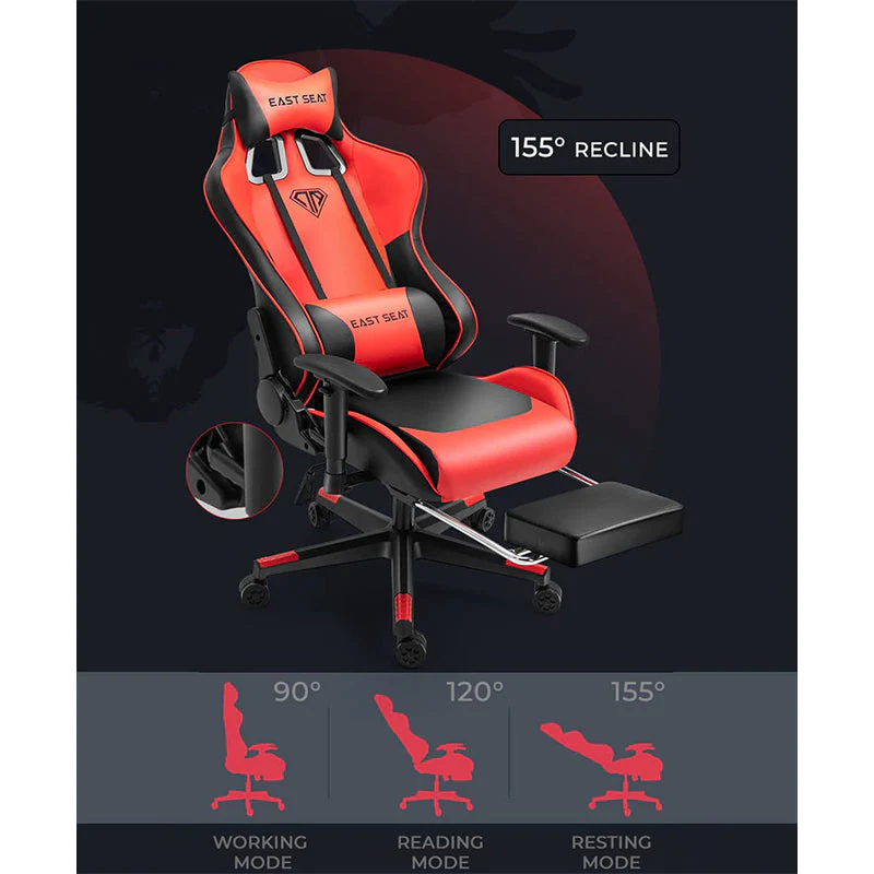 Gaming Chair – Ergonomic Reclining Gaming Chair with Footrest - Image 9