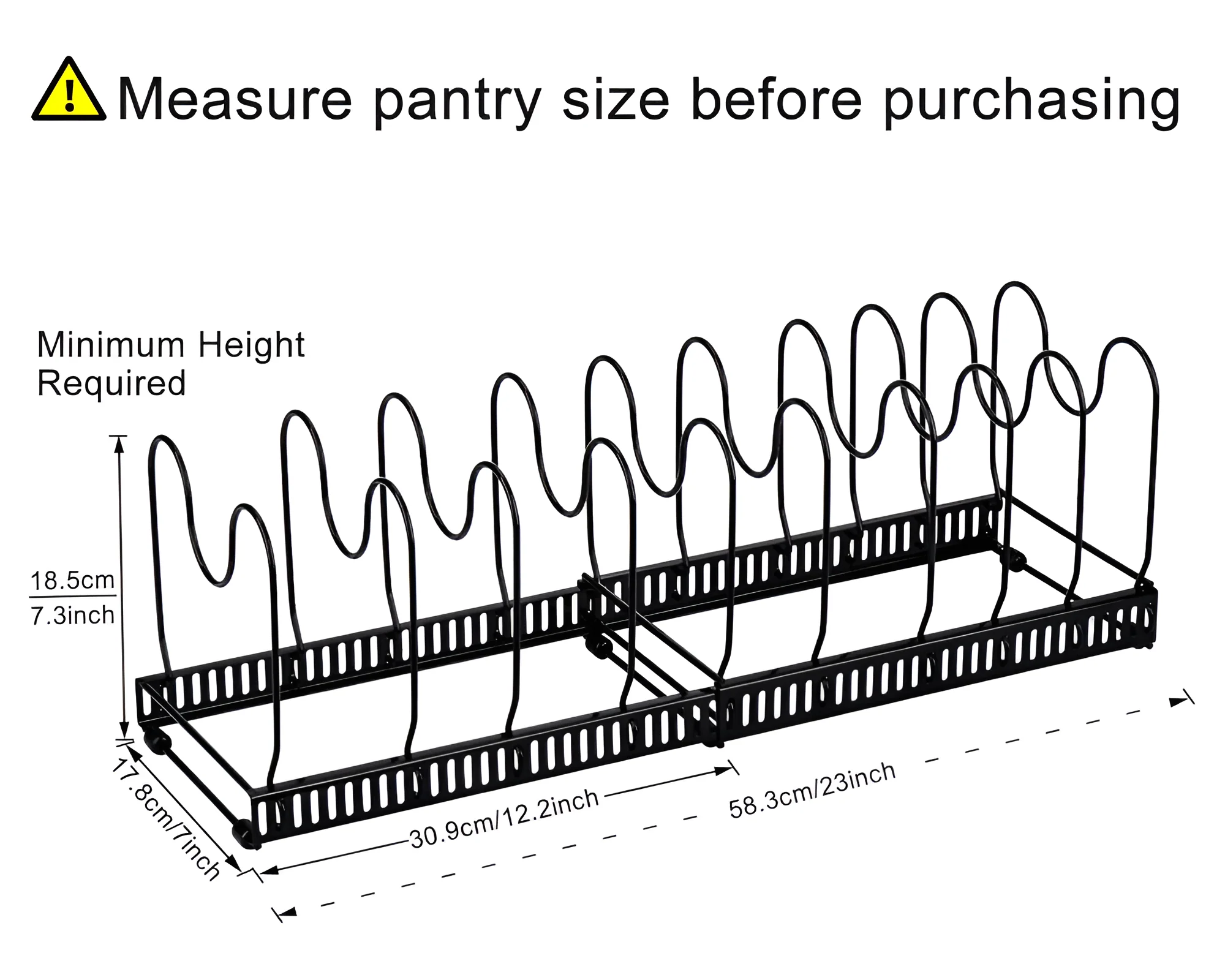 Expandable Lid and Pan Organiser Black Rack - Image 4