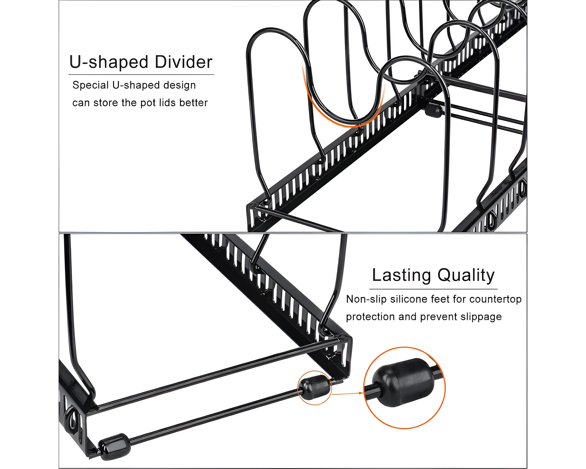 Expandable Lid and Pan Organiser Black Rack - Image 5