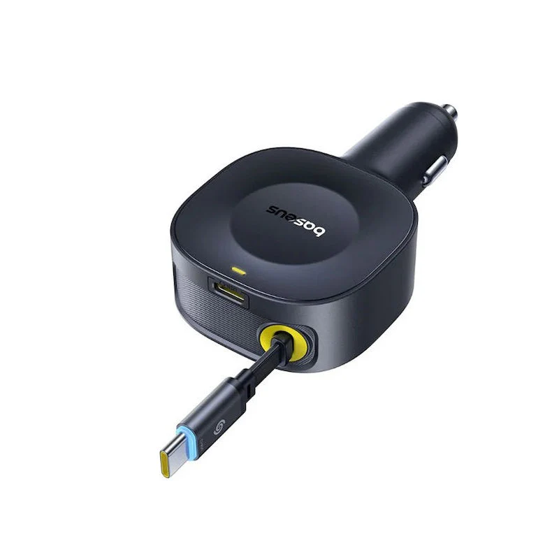 Fast Charging Car Charger USB-C Port + USB-C Retractable Cable - Image 3