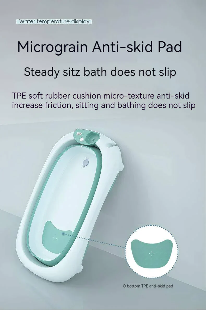 Foldable Baby Bath Tub & Fast Drying Bath Seat -Unisex Grey - Image 20