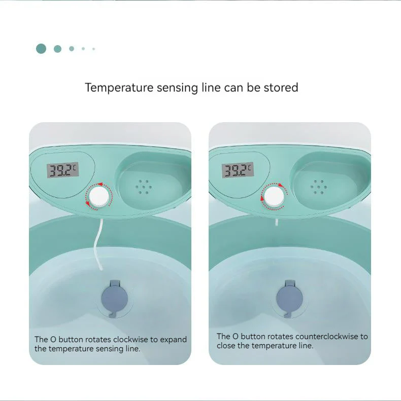 Foldable Bath Tub for Newborn, Baby & Kids With Thermometer-Pink - Image 11