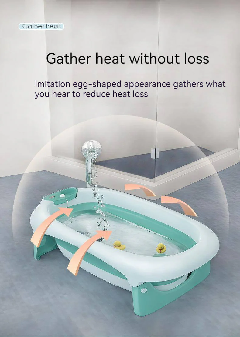 Foldable Bath Tub for Newborn, Baby & Kids With Thermometer-Pink - Image 13
