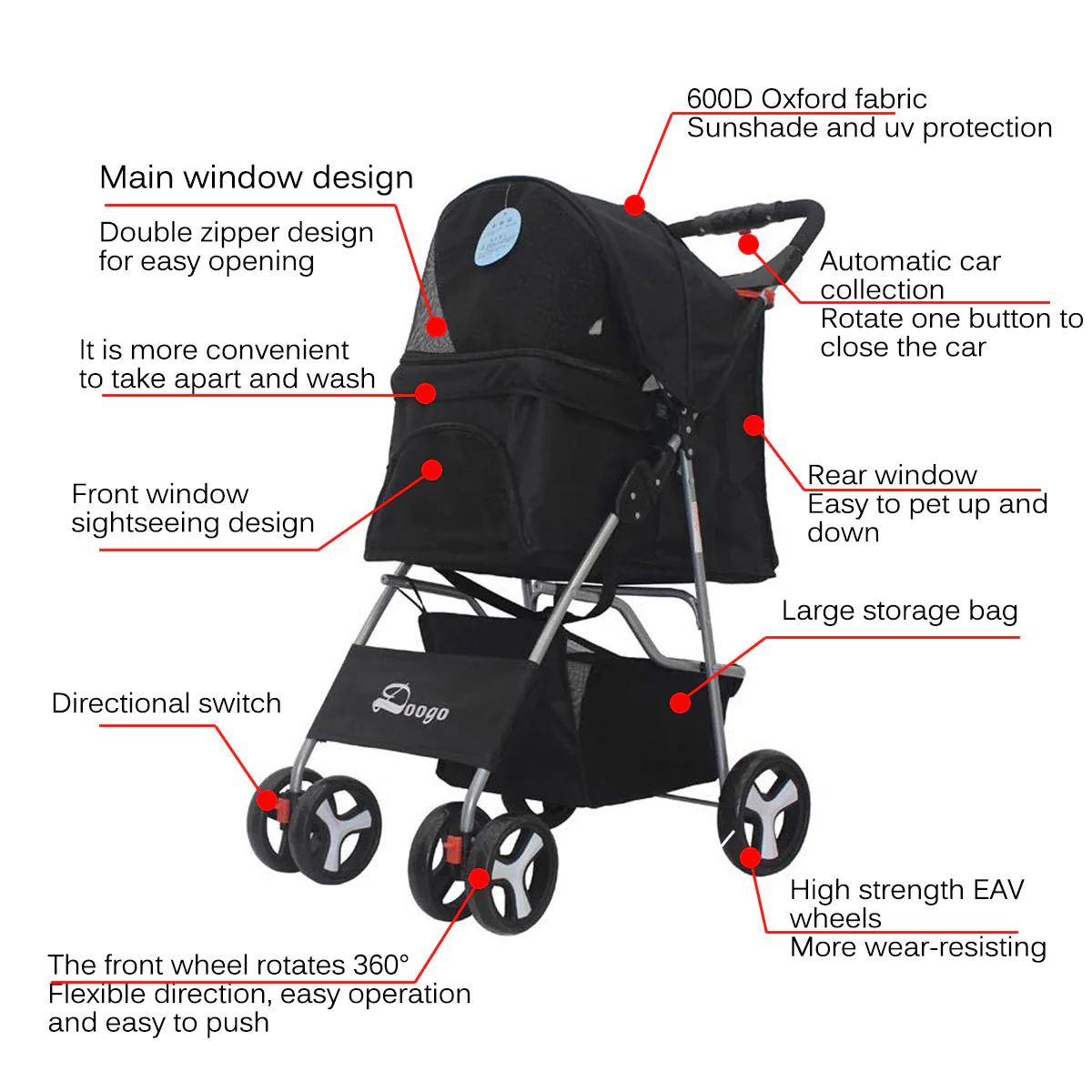 Foldable Pet Stroller - Image 9