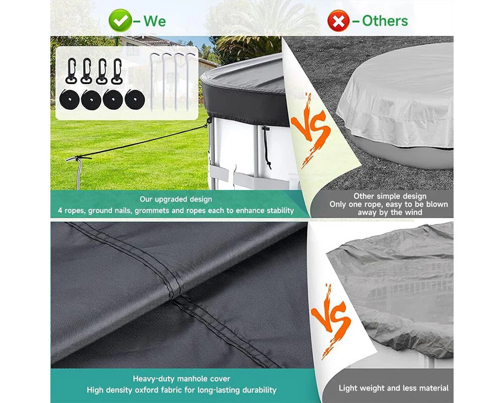 Foldable Round Sunscreen Dustproof Swimming Pool Cover - Image 8