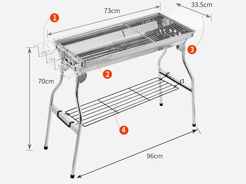 Foldable Stainless Steel BBQ Stove Grill Combo 2 - Image 9