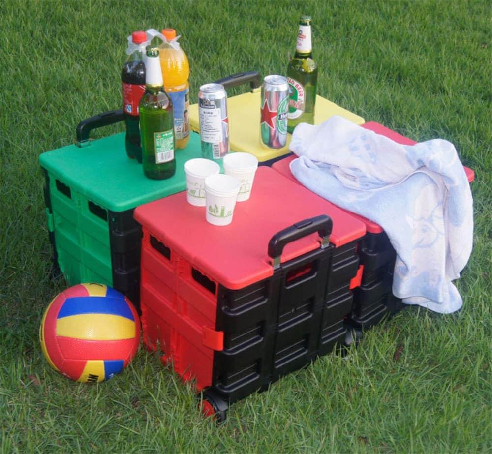 Foldable Trolley Foldable Shopping Trolley Cart Portable Collapsible Folding Wheel Grocery Trolley Crate - Image 3