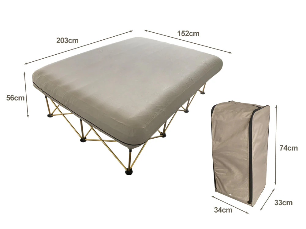 Folding Camping Bed with Inflatable Air Mattress and Carry Bag - Image 8