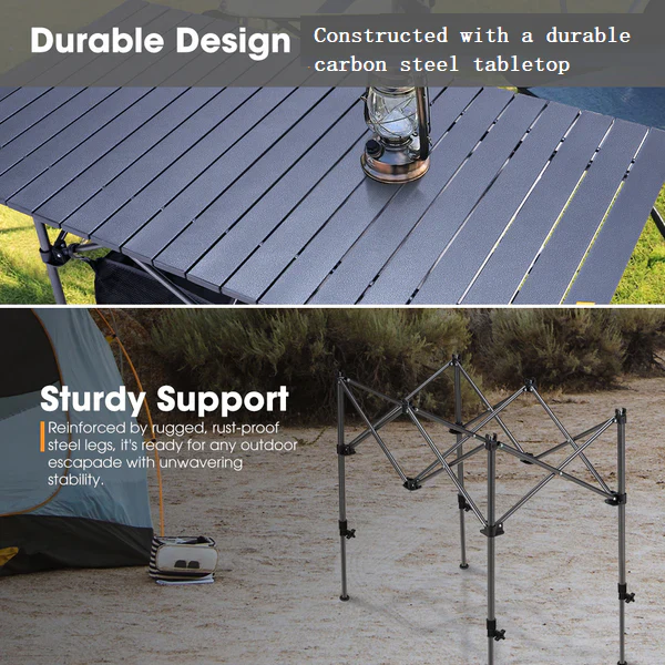 Folding Camping Table – Adjustable Portable Outdoor Table-95cm - Image 6