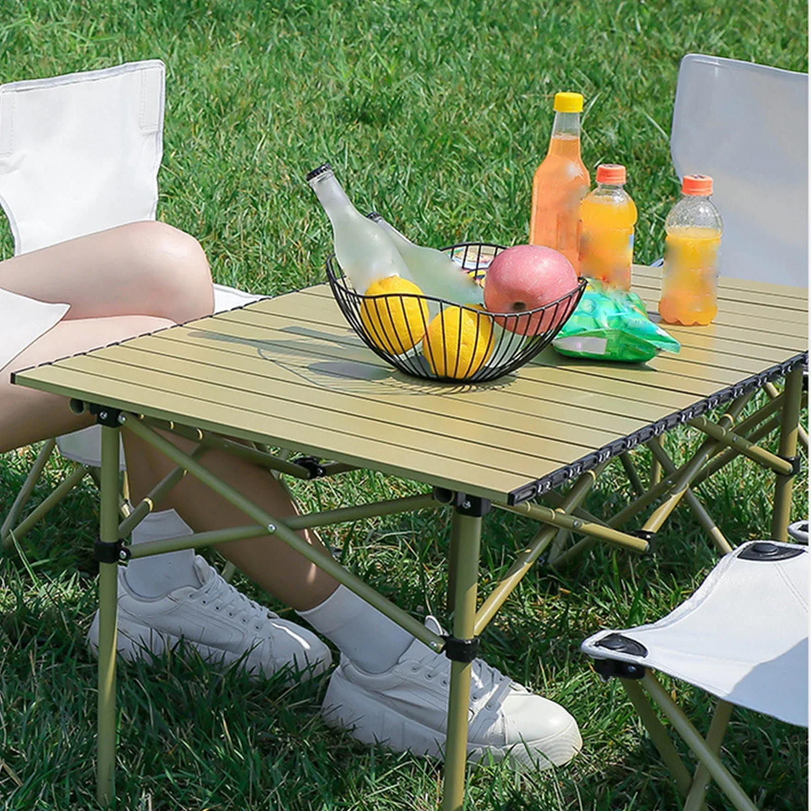 Folding Camping Table Chair Set Outdoor Dining Beach Picnic Chairs Bench - Image 11