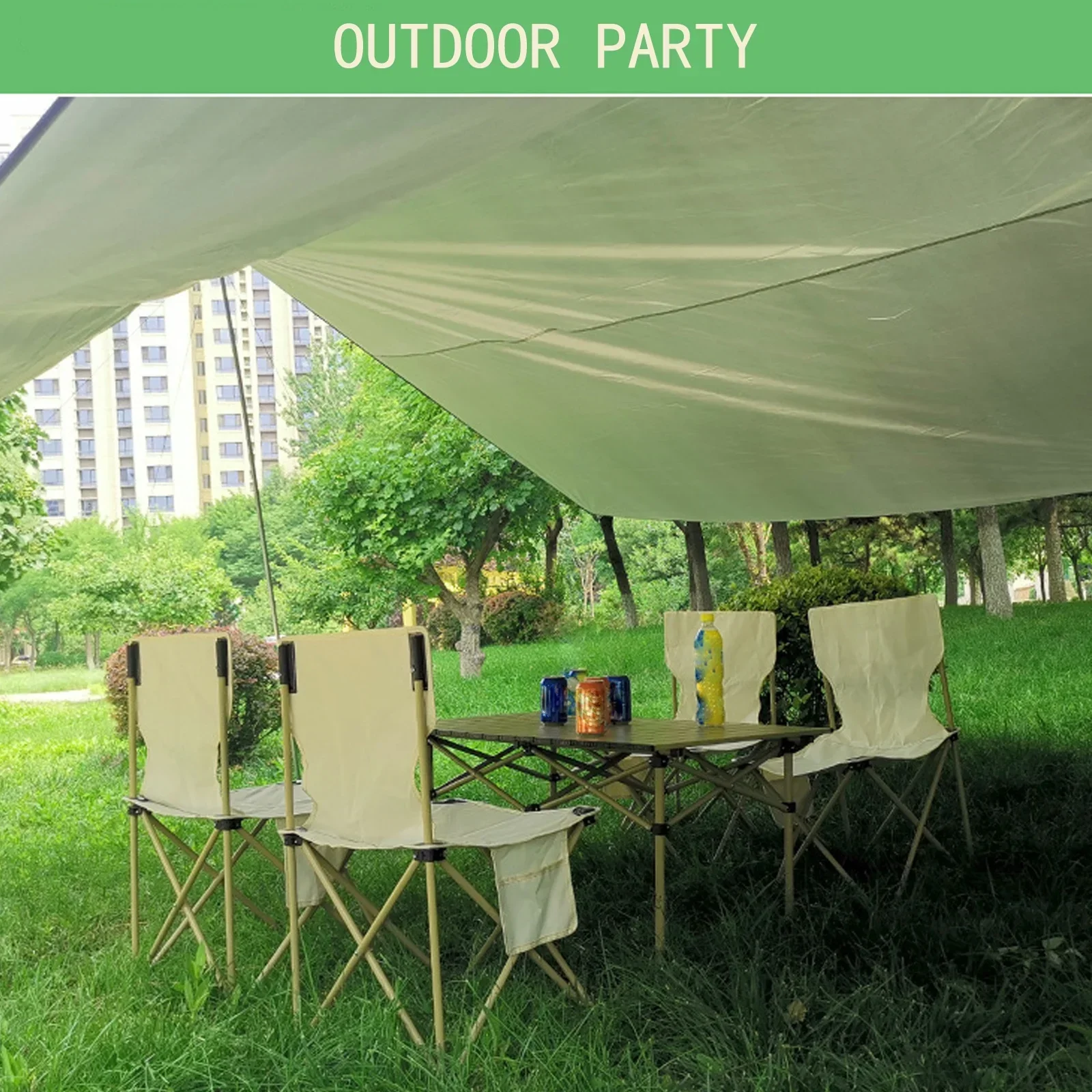 Folding Camping Table Chair Set Outdoor Dining Beach Picnic Chairs Bench - Image 6
