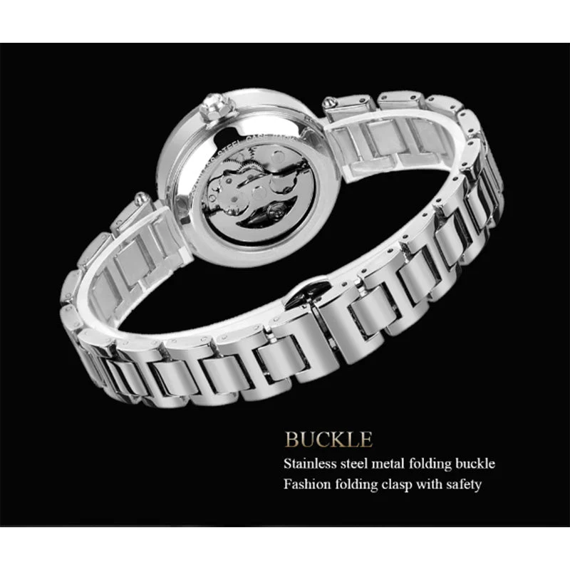 FORSINING Women's Silver Diamond Watch - Image 2
