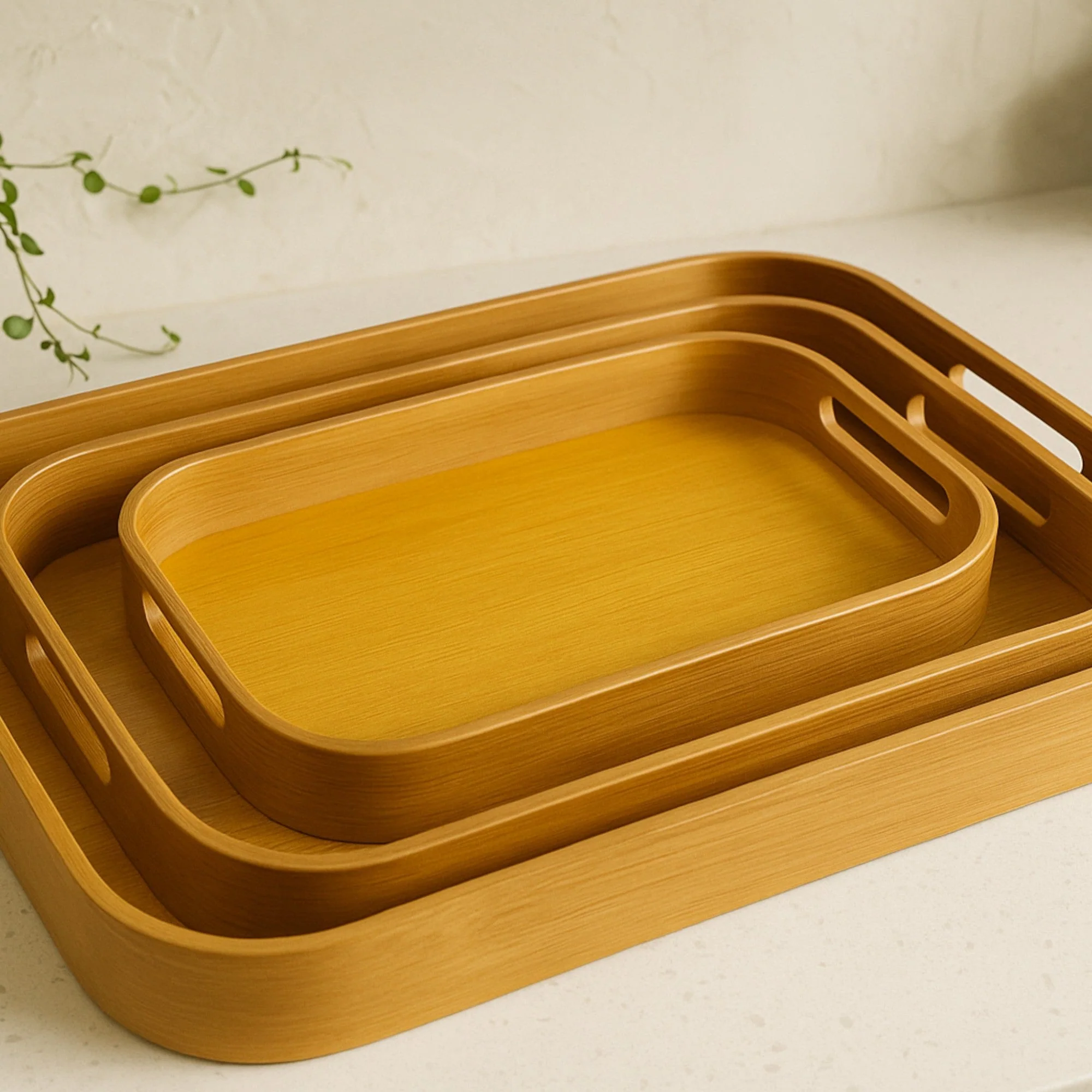 Frankly Cotton Bamboo Serving Trays - Image 2
