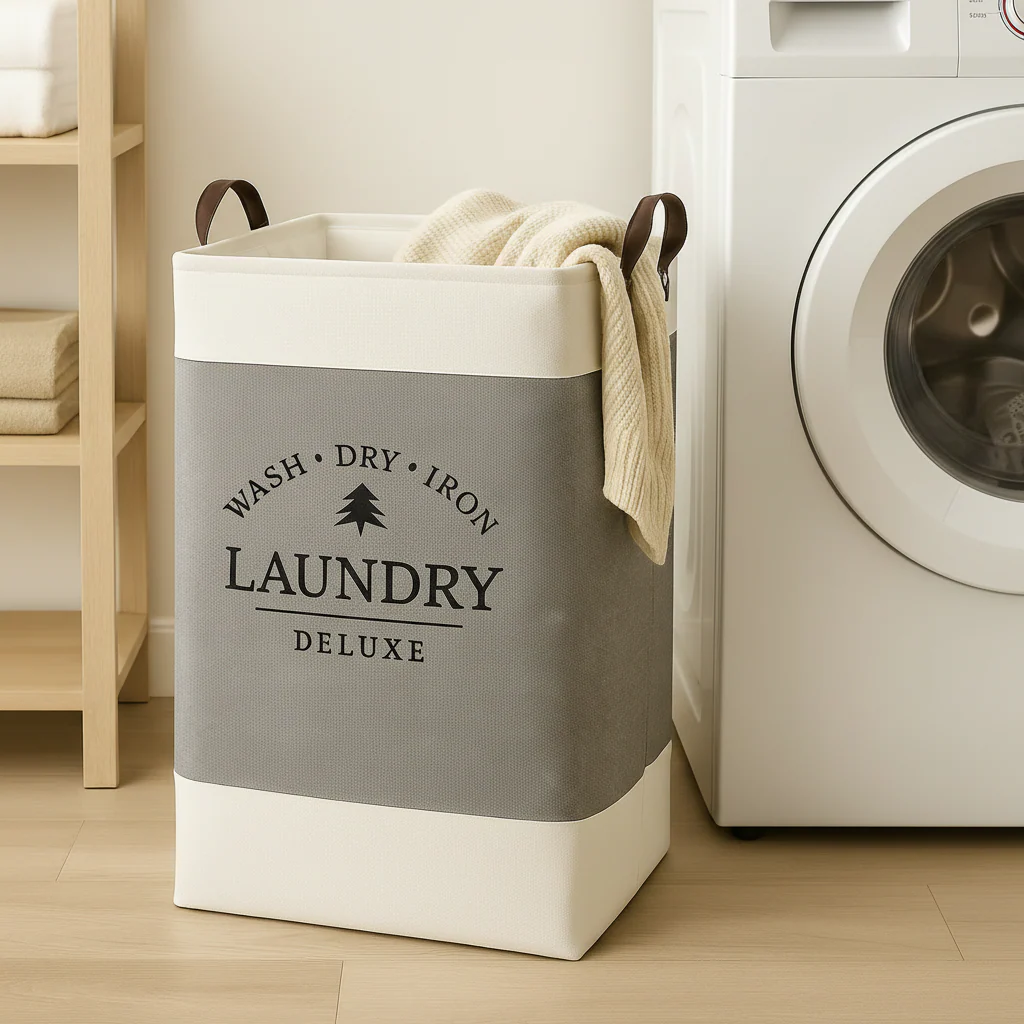 Frankly Cotton Laundry Deluxe Hamper with Handles - Image 2