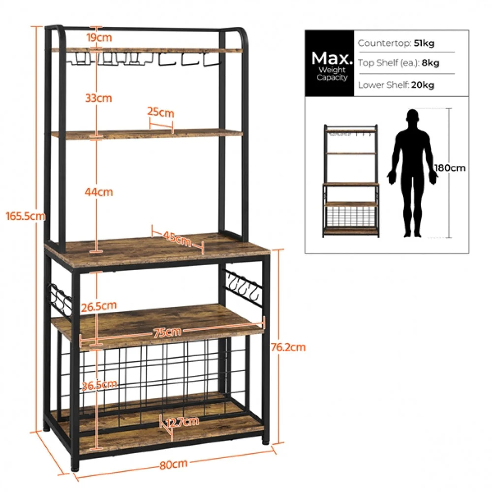 Freestanding Wine Rack with Glass Holder and Wine Storage - Image 13