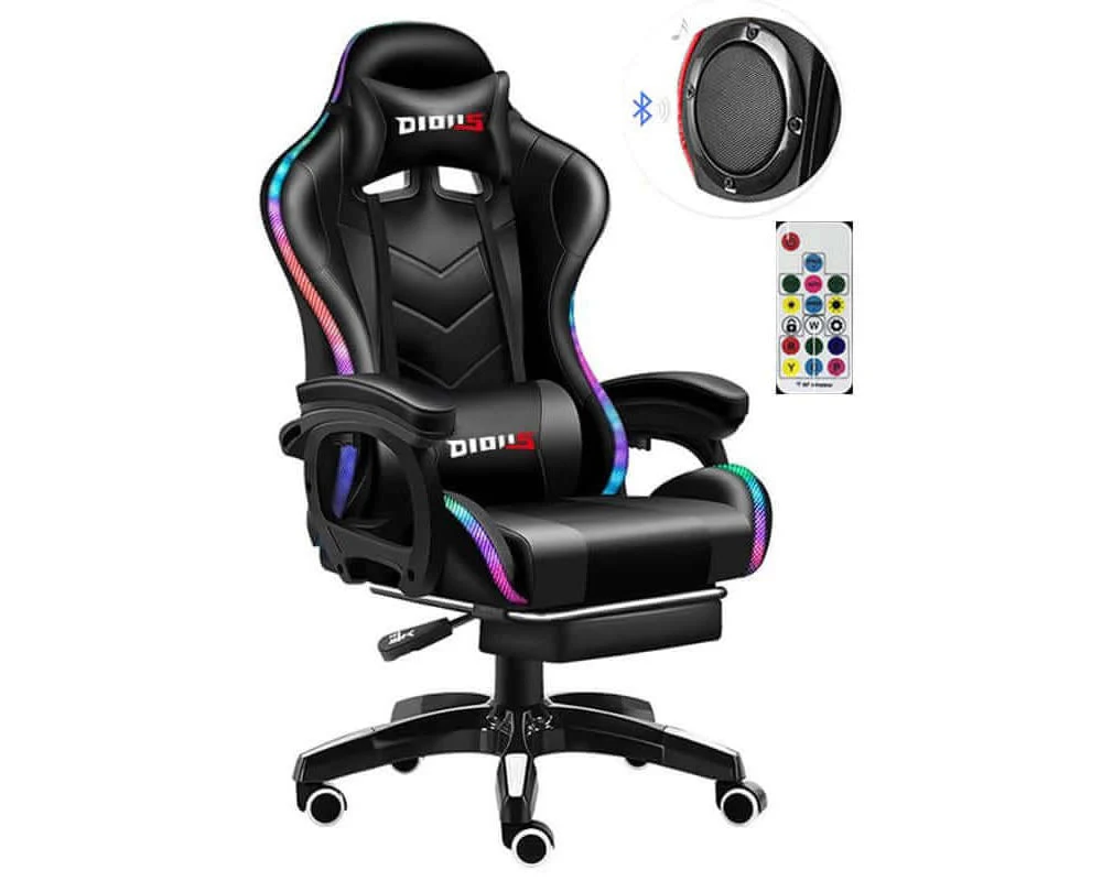 Gaming Chair with Footrest – RGB Gaming Chair with Speakers & Lights - Image 12