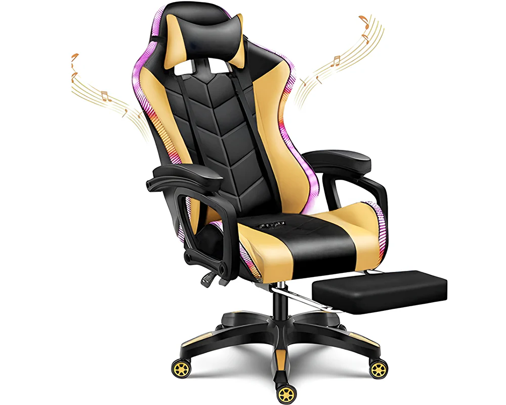 Gaming Chair with Footrest – RGB Gaming Chair with Bluetooth Speakers - Image 3