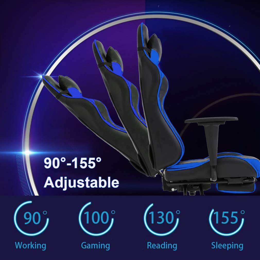Ergonomic Gaming Chair 150KG Reclining Computer Office Chair with Lumbar Support - Image 4