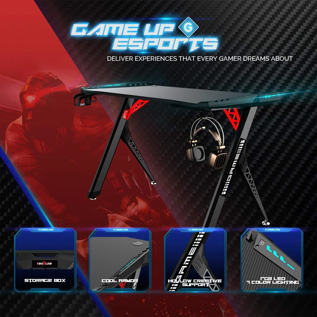 Gaming Chair With Gaming Desk Table - Image 12
