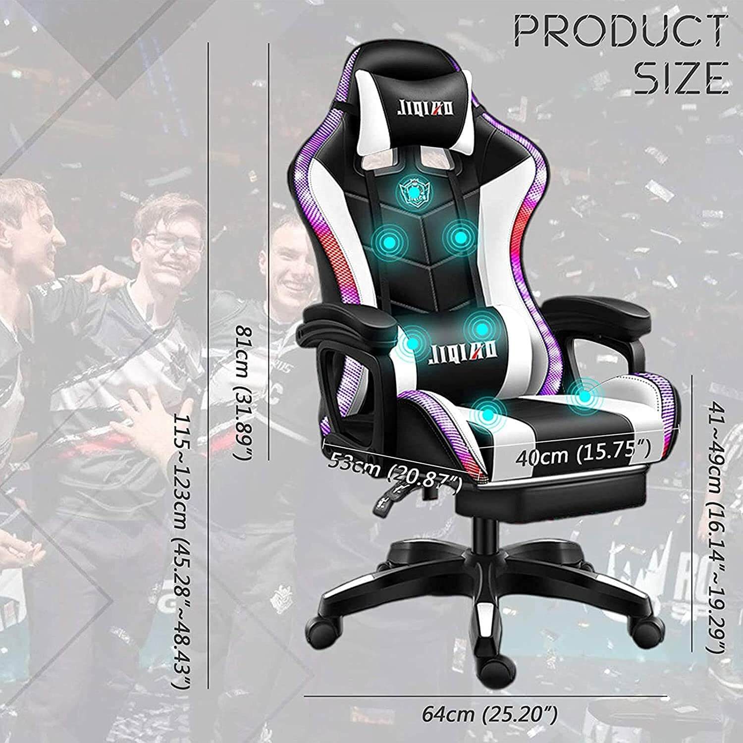 Gaming Chair with Footrest – RGB Gaming Chair with Speakers & Lights - Image 7