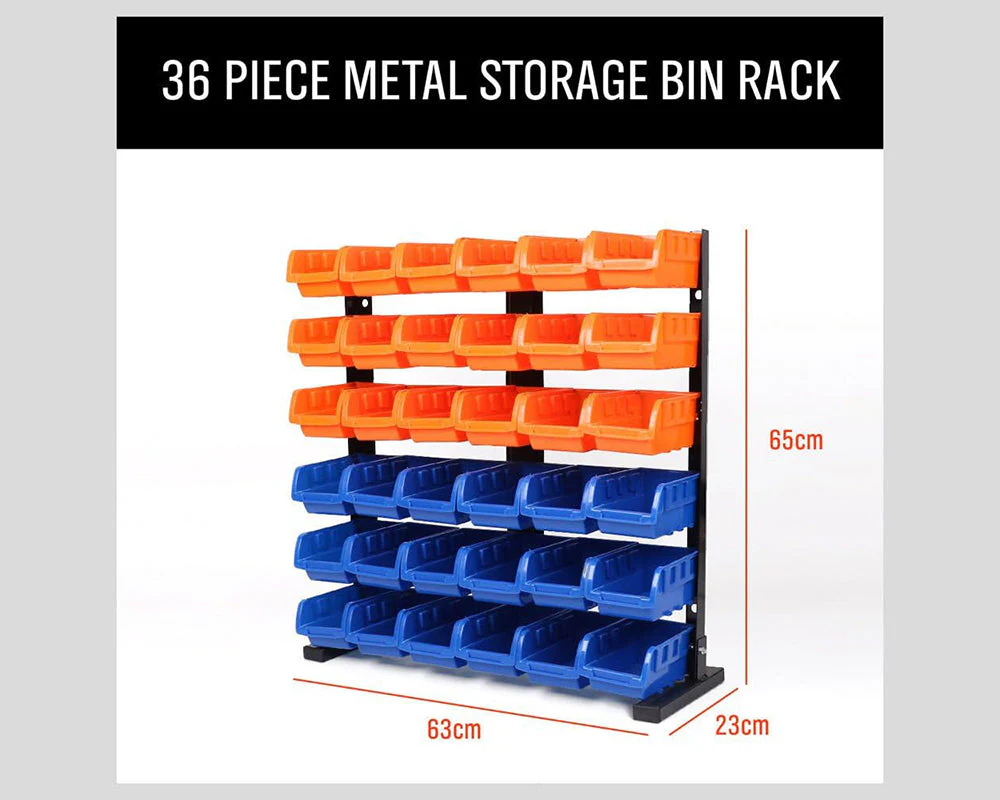 Garage Organiser Parts Rack With 36 Bins - Image 3