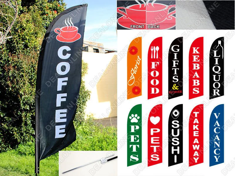 'GIFT' 3.4m Ground Drill/SET Commercial Feather Banner Flag - Image 4
