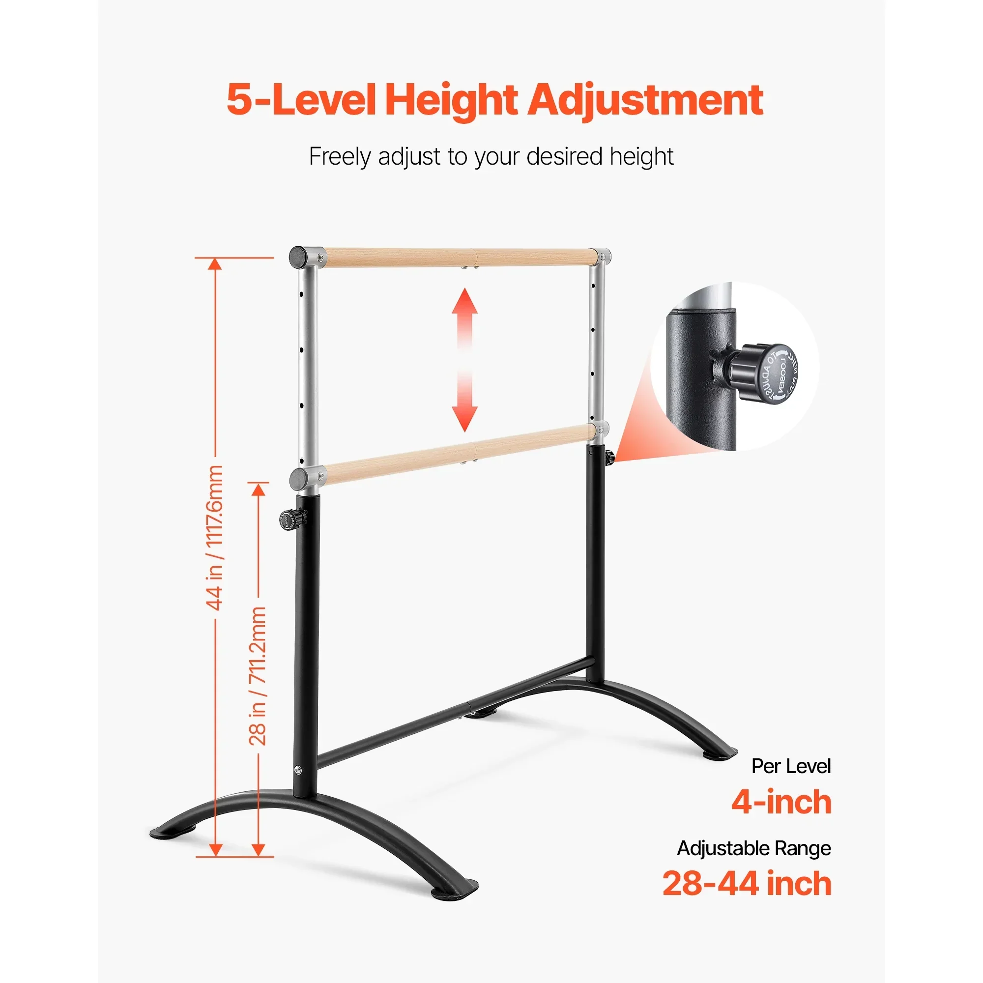 Gymnastic Bar Horizontal Ballet Barre High Bar For Home Gym Training - Image 7