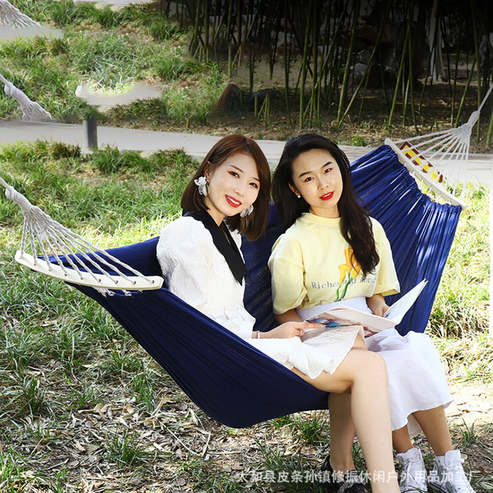 Hammock Double – Garden Cotton Hammock with Spreader Bar & Travel Bag 450lbs - Image 3
