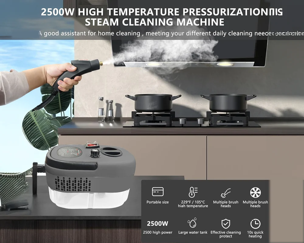 Handheld 2500W Steam Cleaner High Temperature Pressurized - Image 4
