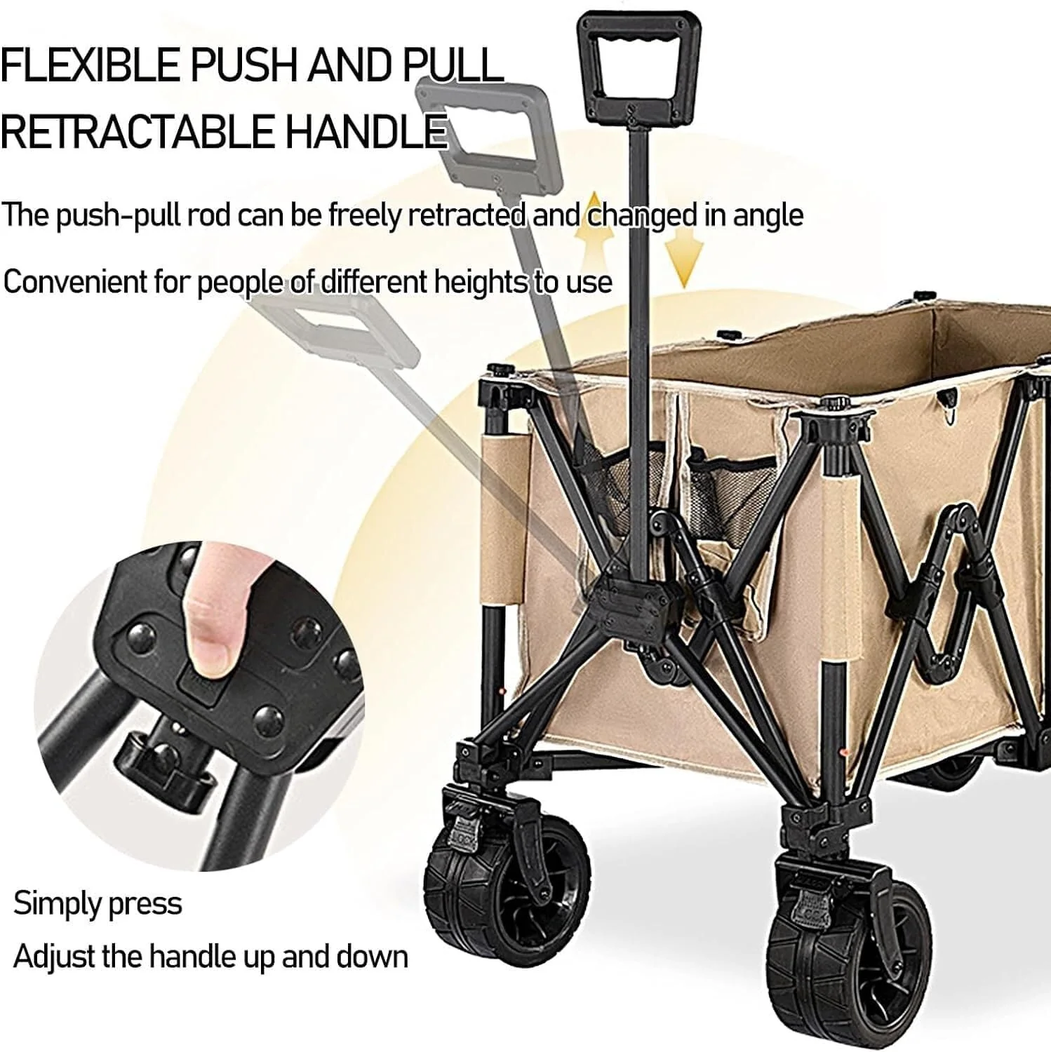 Heavy Duty Collapsible Trolley,Wagon Cart – Extra Large 260L, All-Terrain Wheels - Image 3