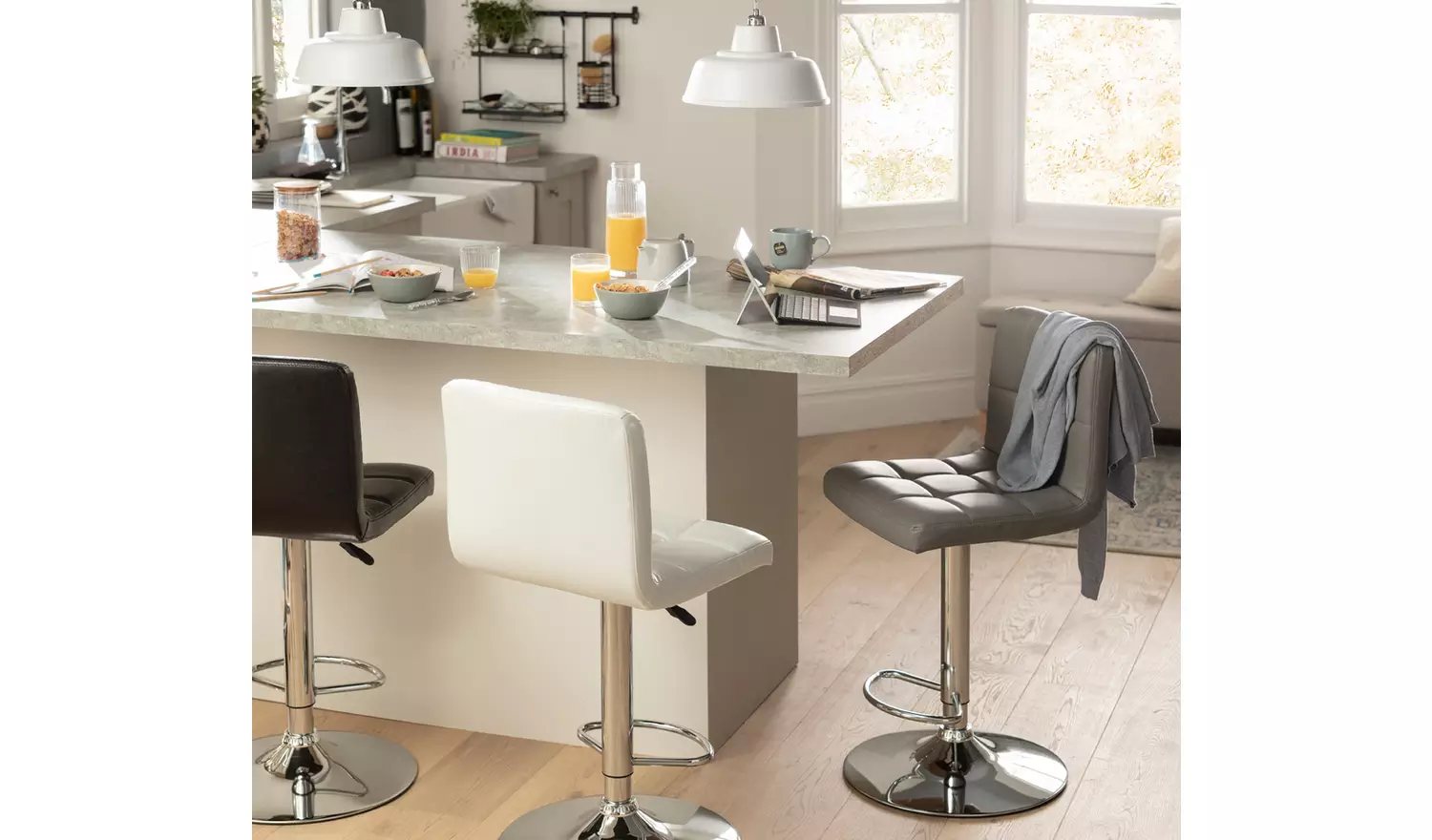 Height Adjustable Bar Stool PU Leather Bar Stools - Image 8