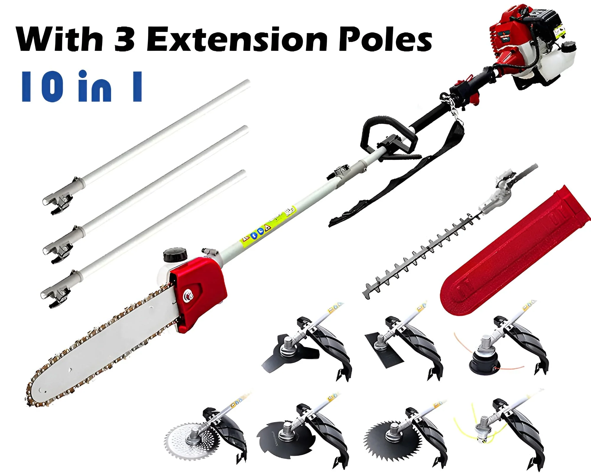 High-Powered Brush Weed Cutter Saw Hedge Trimmer 10 In 1 - Image 4