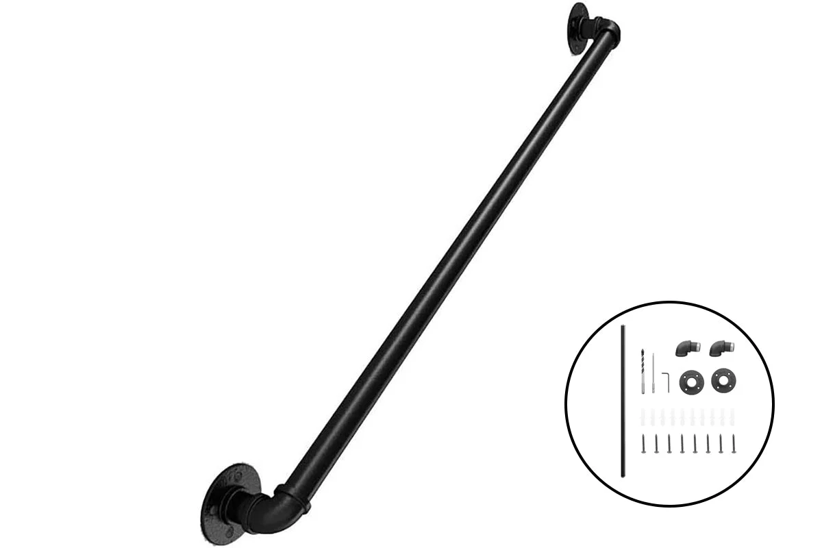 Industrial Pipe Stair Handrail 120CM - Image 2