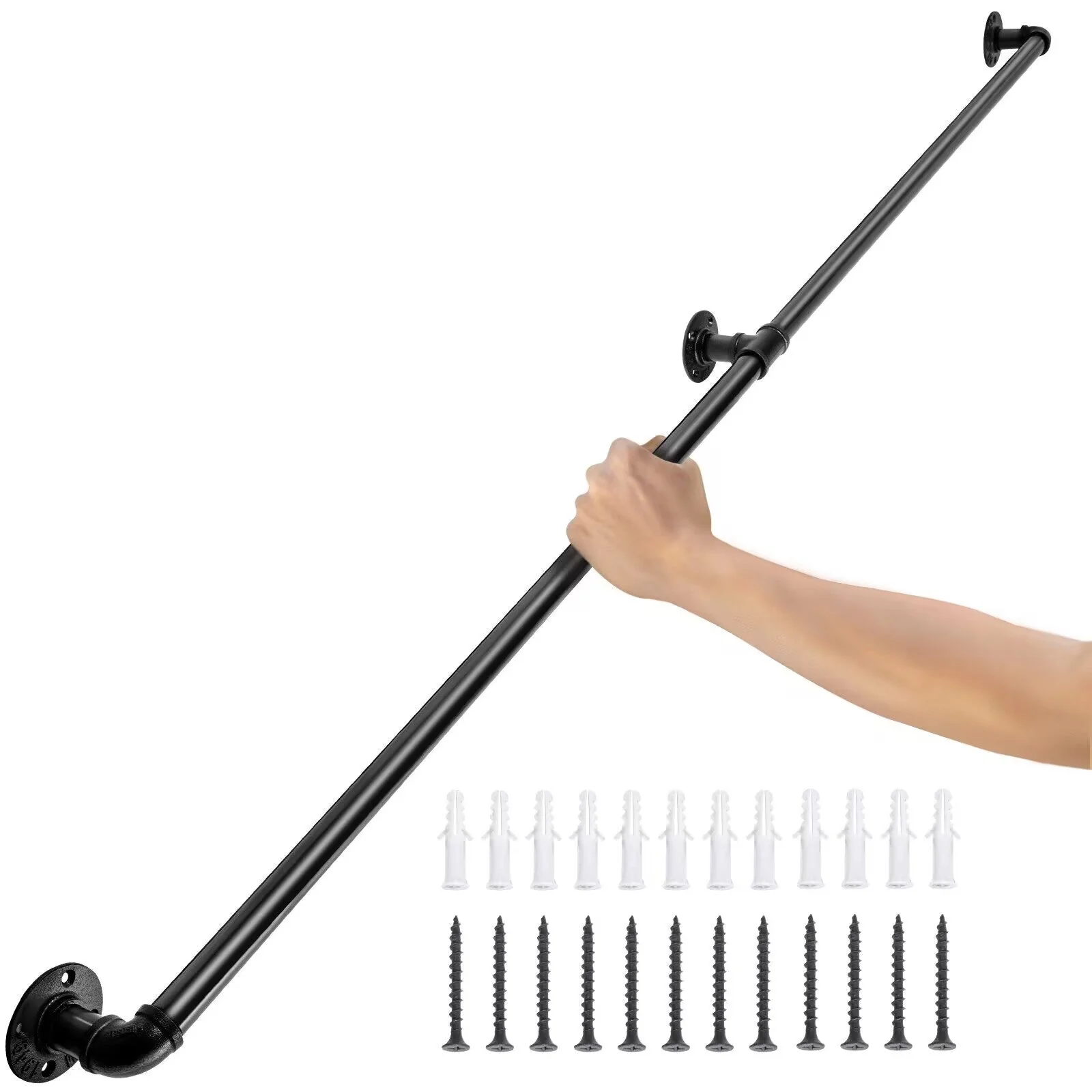 Industrial Pipe Stair Handrail 210CM - Image 13