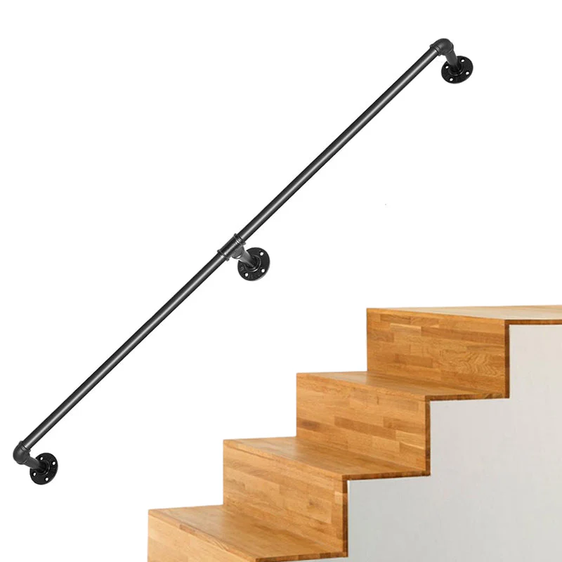 Industrial Pipe Stair Handrail 210CM - Image 2