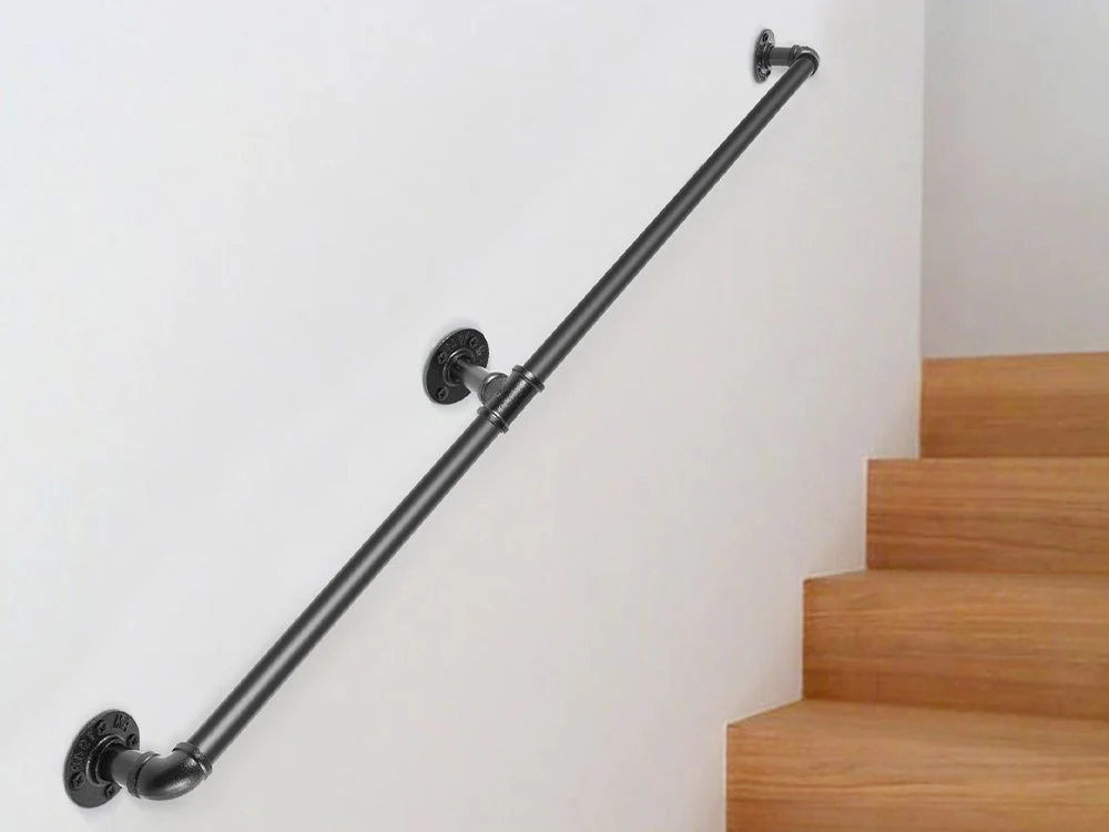 Industrial Pipe Stair Handrail 210CM - Image 3